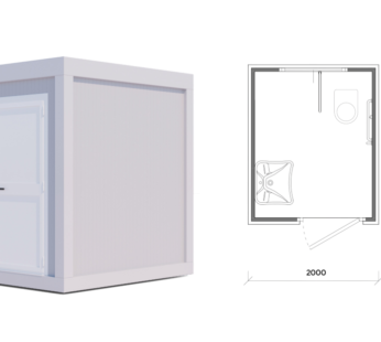 Moduł sanitarny D20 – 2 × 2,44 m