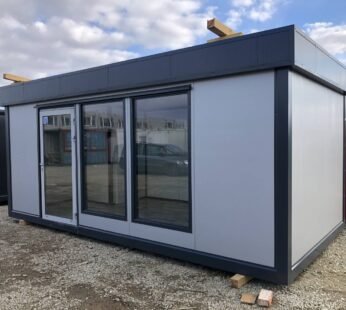 Nowy pawilon biurowy 3 × 6 m z toaletą – na zamówienie