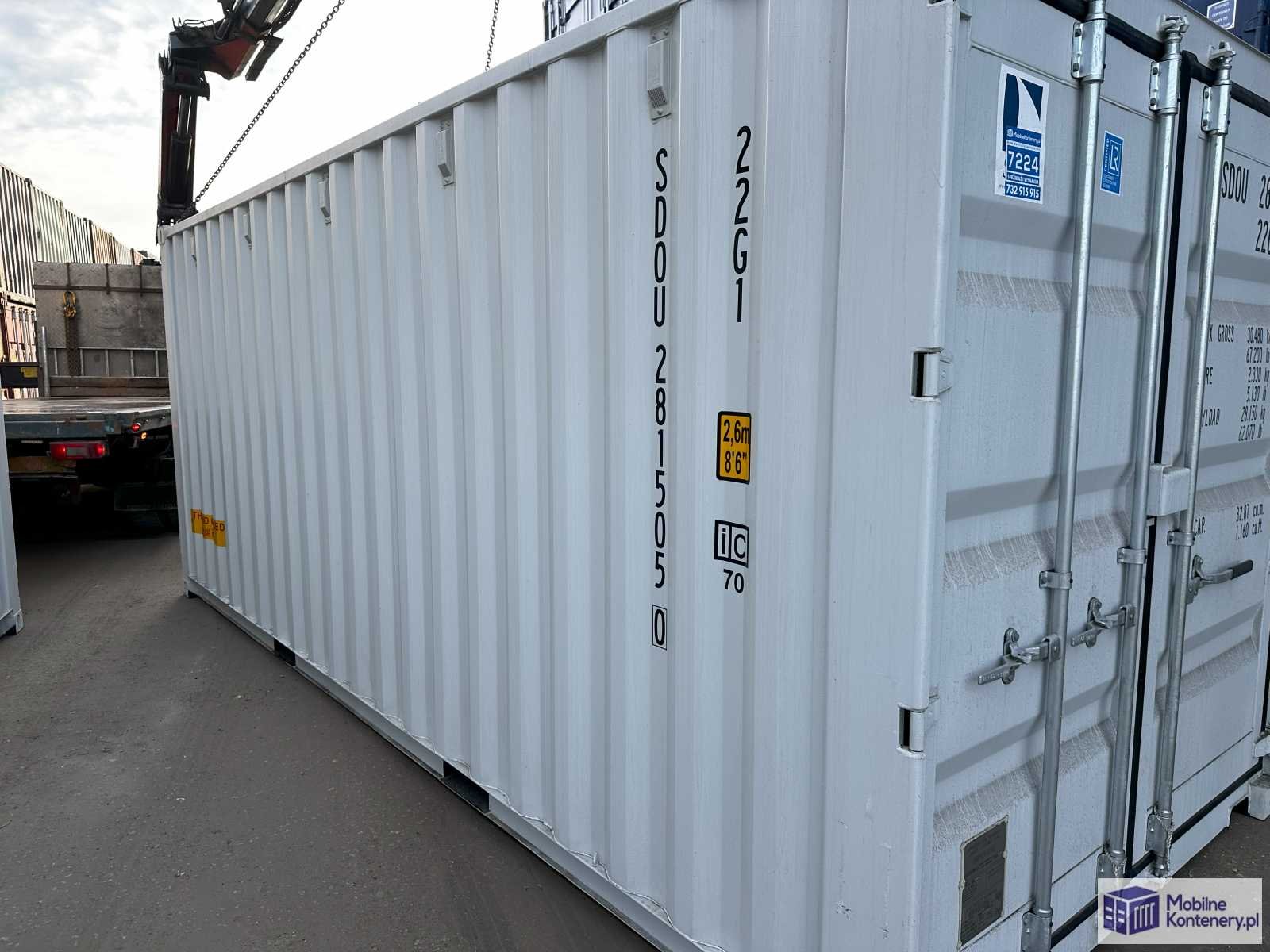 Nowy kontener magazynowy 20 DV Double Door – szary RAL 7035 - obrazek 2