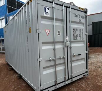 Kontener morski 20 HC One Way Double Door – szary RAL 7035