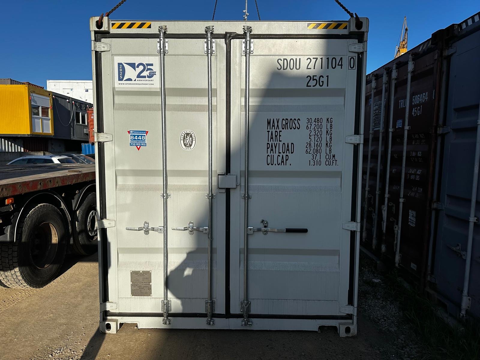 Nowy kontener magazynowy 20 DV Double Door – szary RAL 7035