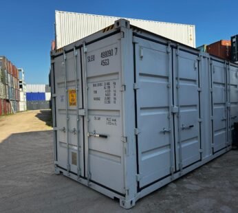 Nowy kontener magazynowy 40 HC Open Side – szary RAL 7035
