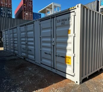 Nowy kontener magazynowy 40 HC Open Side – szary RAL 7035