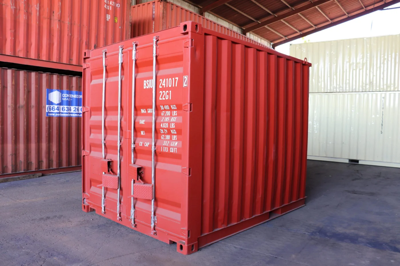 Nowy czerwony kontener morski 10 stóp High Cube