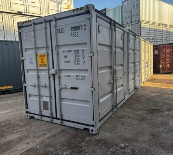 Nowy kontener magazynowy 40 HC Open Side – szary RAL 7035