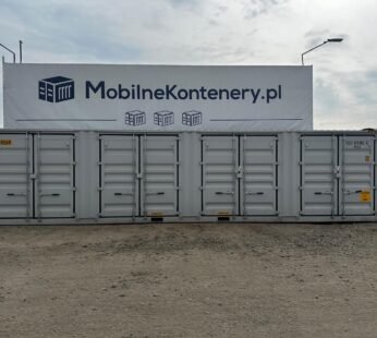Nowy kontener magazynowy 40 HC Open Side – szary RAL 7035